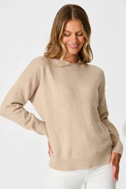 New Nessa Knit In Beige Wool Blend Knitwear|Knitwear