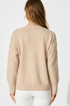 New Nessa Knit In Beige Wool Blend Knitwear|Knitwear
