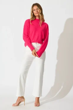 Fashion Nessa Knit In Magenta Wool Blend Knitwear|Knitwear