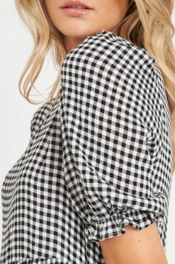 Sale Nevi Midi Smock Dress In Black And White Gingham Dresses|Casual
