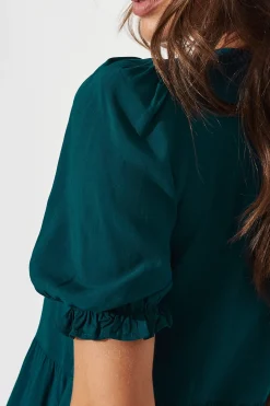 Clearance Nevi Tiered Midi Dress In Teal Dresses|Casual