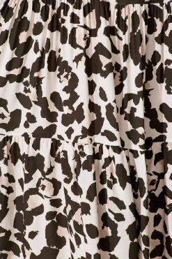 Clearance Nevi Tiered Midi Dress In Brown Leopard Print Dresses|Casual