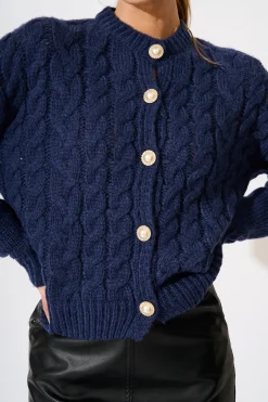 New Newport Knit Cardigan in Navy Knitwear|Knitwear