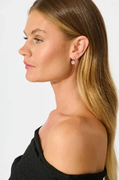 Discount Nina Drop Earrings in 18k Gold Plated with Blush Stones Jewellery