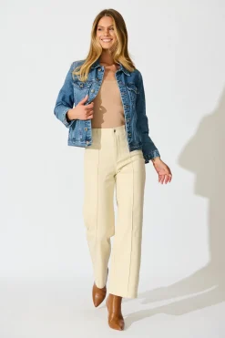 Hot No Doubts Denim Jacket in Mid Blue Wash Denim|Denim