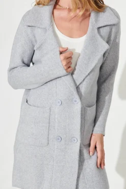 Outlet Nordic Knit Coatigan In Grey Wool Blend Knitwear|Knitwear