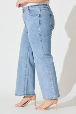 Discount Ocean Road High Rise Wide Leg Jean in Light Blue Denim Bottoms|Denim