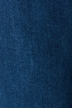 New Ocean Road High Rise Wide Leg Jean in Dark Blue Denim Bottoms|Denim