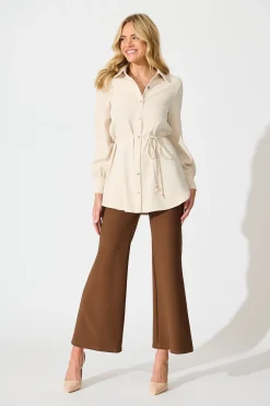New Office Muse Shirt in Beige Tops
