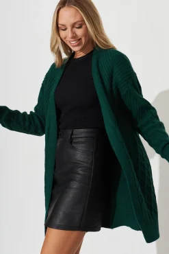 Sale Okina Knit Cardigan In Emerald Wool Blend Knitwear|Knitwear