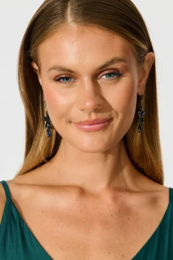 Outlet Olivia Drop Earrings in Navy Stones Jewellery
