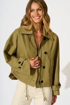 Fashion Olympia Jacket in Khaki Outerwear|Outerwear