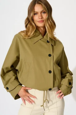 Fashion Olympia Jacket in Khaki Outerwear|Outerwear