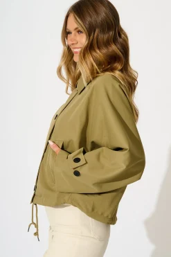 Fashion Olympia Jacket in Khaki Outerwear|Outerwear