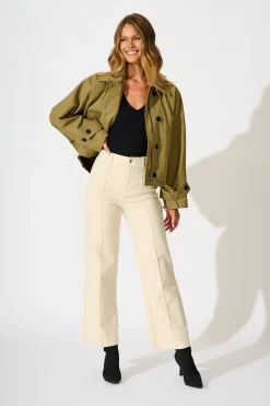 Fashion Olympia Jacket in Khaki Outerwear|Outerwear