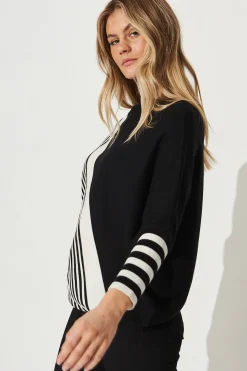 Best Orphelia Knit In Black And Cream Stripe Knitwear|Knitwear