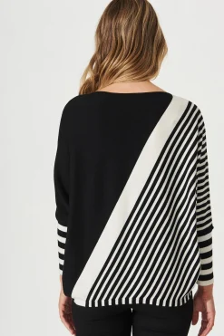 Best Orphelia Knit In Black And Cream Stripe Knitwear|Knitwear