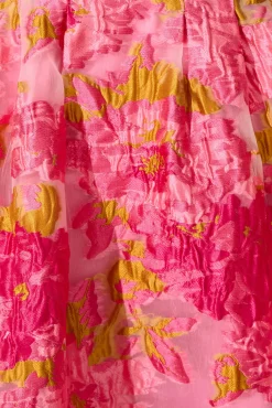 Hot Paris Dreamer Dress In Pink Floral Organza Burnout Dresses|Party