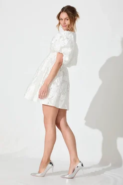 Clearance Paris Dreamer Dress In White Floral Organza Burnout Dresses|Party