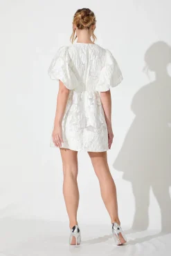 Clearance Paris Dreamer Dress In White Floral Organza Burnout Dresses|Party