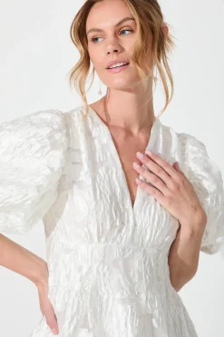 Clearance Paris Dreamer Dress In White Floral Organza Burnout Dresses|Party