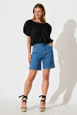 Discount Payette Shorts in Mid Blue Denim Bottoms|Denim