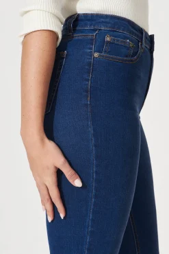 Clearance Piper High Rise Skinny Jean In Dark Blue Denim Bottoms