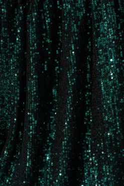 Best PRE ORDER Celebration Sequin Mock Wrap Top In Green Tops|Party & Occasion