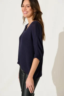 Outlet PRE ORDER Emily Knit In Navy Tops|Knitwear