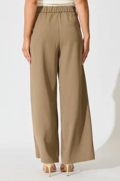Online PRE ORDER Office Hours Pant in Taupe Bottoms|Pants