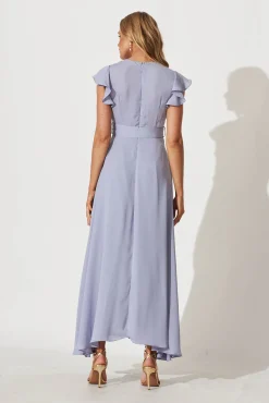 Online PRE ORDER Wynter Maxi Dress in Dusty Blue Chiffon Dresses|Formal