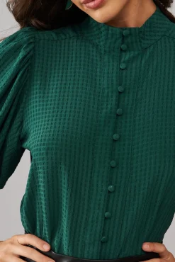 Outlet Prudence Shirt In Emerald Green Tops|Workwear
