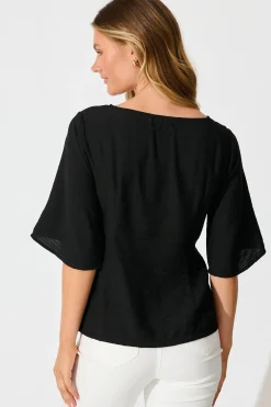 Discount Rhapsody Top in Black Tops|Workwear