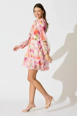 Best Riverstone Dress in White with Multi Floral Dresses|Party