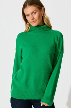 Hot Rochelle Knit In Green Wool Blend Knitwear|Knitwear