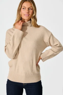 Fashion Rochelle Knit In Taupe Wool Blend Knitwear|Knitwear
