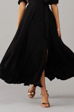 Sale Ronda Maxi Wrap Dress In Black Dresses|Party
