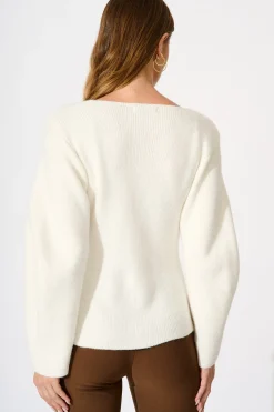 Hot Rosie Knit Cardigan in White Knitwear|Knitwear