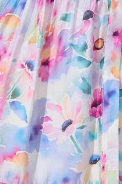 New Rosina Maxi Shirt Dress in Pastel Watercolour Floral Dresses|Party