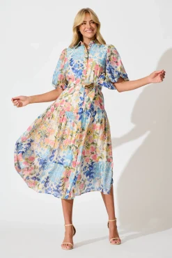 Best Rosina Maxi Shirt Dress in Vintage Floral Print Dresses|Party