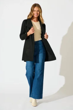 Online Rowan Jacket in Black Suedette Outerwear|Outerwear