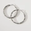 Hot Sable Textured Hoop In Silver Jewellery|Engagement Party