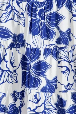 New Sabrina Maxi Shirt Dress in Cobalt Floral Dresses|Party