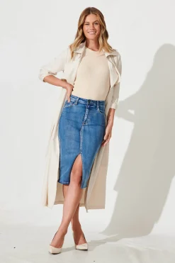 Best Sadie Denim Skirt In Mid Blue Bottoms|Denim