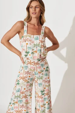 Discount Sandcastle Jumpsuit In Multi Palm Print Bottoms|Playsuits & Jumpsuits