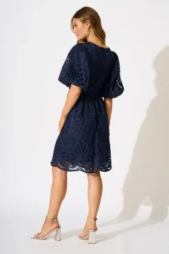 Online Seraphina Lace Dress in Navy Dresses|Party
