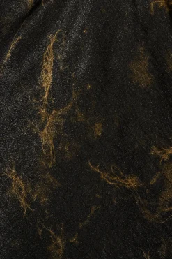 Best Shayla Off Shoulder Dress in Black with Gold Marble Dresses|Party