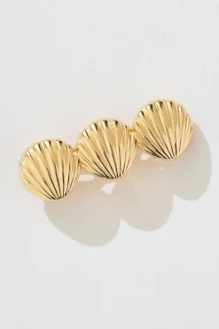 Online Shelly Barrette Hair Clip in Gold Hair Accessories