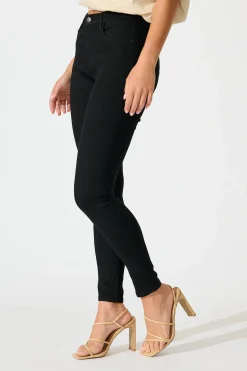New Siren High Rise Skinny Jean in Black Denim Bottoms|Denim