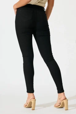 New Siren High Rise Skinny Jean in Black Denim Bottoms|Denim